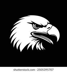 eagle logo. black and white eagle head. flat design style. suitable for games, top ups, shops, brands. vector design template