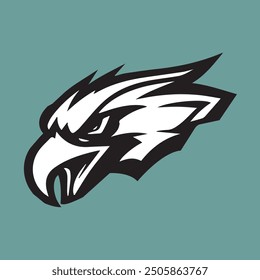 eagle logo. black and white eagle head. flat design style. suitable for games, top ups, shops, brands. vector design template