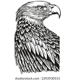 eagle logo  black   white illustration hand drawing bird
