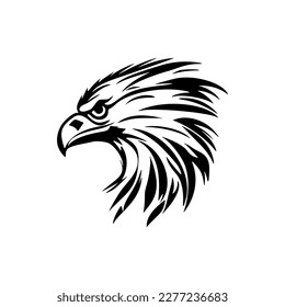 Un logotipo de águila en gráficos vectoriales en blanco y negro