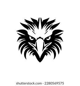 Un logotipo de águila con aspecto vectorial en blanco y negro.