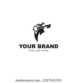 eagle logo carrying a key