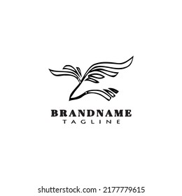 eagle logo cartoon icon design template black modern isolated vector