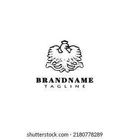 logotipo de águila caricatura icono diseño plantilla negro vector aislado moderno