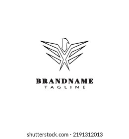 logotipo de águila caricatura icono diseño plantilla negro vector aislado moderno