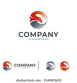 Eagle Logo Circle Concept Premium Vector