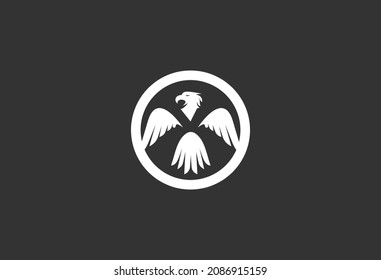Logo de Eagle en el diseño del logotipo de círculo