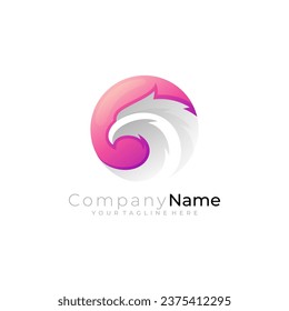 Eagle logo with circle design, simple logos, the logo is ready to use