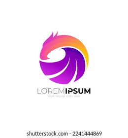 Eagle logo with circle design template, Falcon icons
