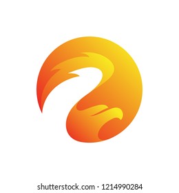 eagle logo in circle shape, eagle sun logo design