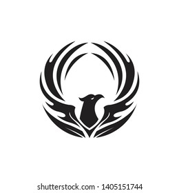 eagle logo with a circle style and future technology - hawk vector