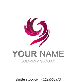 eagle logo with circular design illustration, swoosh icon