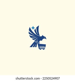 eagle logo clutching a shopping cart	