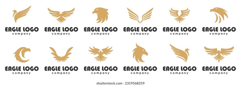 Eagle logo collection. Set of eagle icons. Vector eagle logotype