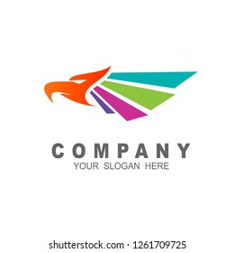 eagle logo with colorful design template