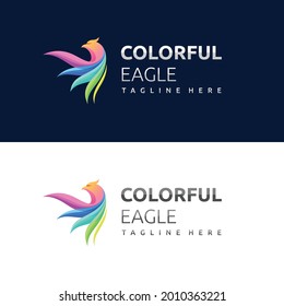 Eagle logo with colorfull concept