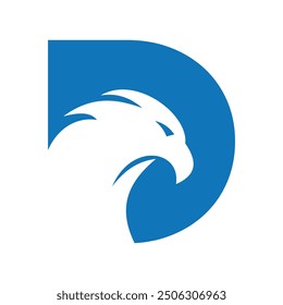 Eagle Logo combine with letter D vector template