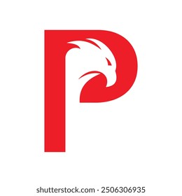 Eagle Logo combine with letter P vector template