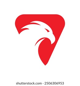 Eagle Logo combine with letter V vector template