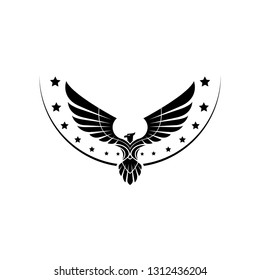 Eagle logo with the concept of security and twilight
