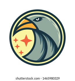 Eagle Logo Concept Vector Illustration Suitable For Wallpaper, Banner, Background, Card, Book Illustration, Logo, T-Shirt Design, Sticker, Cover, etc