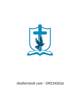 eagle logo and creative vintage church emblem