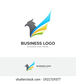 eagle logo design with 3d colorful style