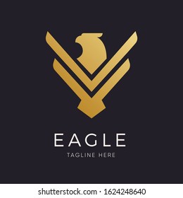 Eagle logo design : Abstract eagle in a linear style