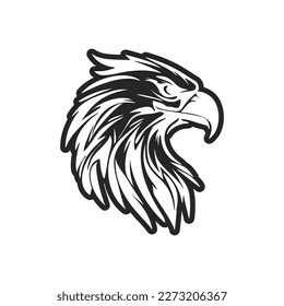 Diseño de logotipo de águila de obras de arte vectoriales en blanco y negro.
