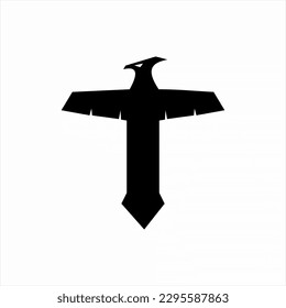 Eagle logo design with cross concept.