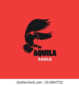 Eagle logo design, emblem design on red background