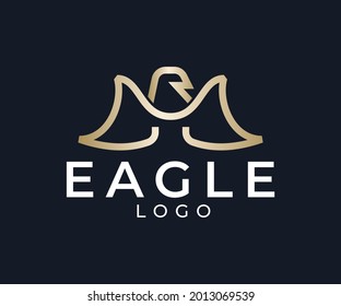 eagle logo design, falcon logo, letter m logo design