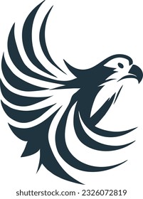 Eagle logo design, Hawk badge emblem vector icon, Vector illustration 4