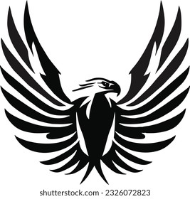 Eagle logo design, Hawk badge emblem vector icon, Vector illustration 10