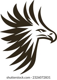 Eagle logo design, Hawk badge emblem vector icon, Vector illustration 6