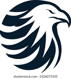 Eagle logo design, Hawk badge emblem vector icon, Vector illustration 17