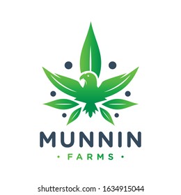 eagle logo design and hemp leaf