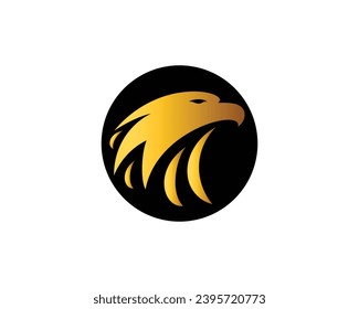 Eagle logo design icon with black circle