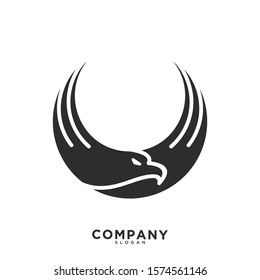 The eagle logo design layout. The concept of creative symbol design with artistic and simple birds. Unique eagle illustration icon, Simple and modern eagle circle logo.