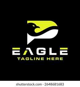 eagle logo design with letter P