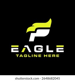 eagle logo design with letter P