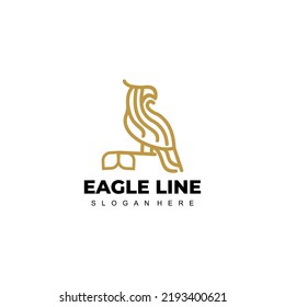 eagle logo design with line