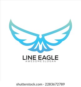 eagle logo design line art colorful