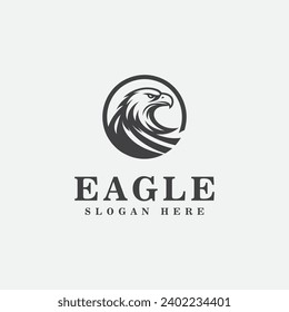 Eagle logo design, in monochrome sport style, black and white