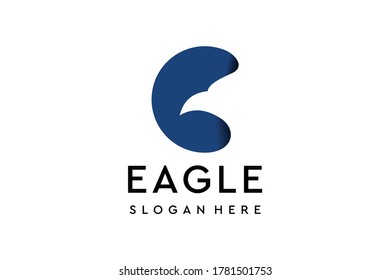 Eagle logo design in negative space. Good for brand, advertising, icon, animal, mascot, and suit to be placed everywhere
