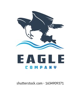 the eagle logo design preys on fish