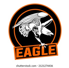 eagle logo design in retro style