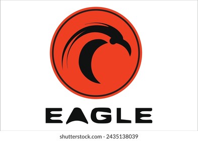 Eagle logo design in round shape eps file