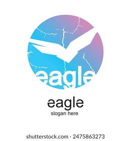 Eagle logo design simple concept Premium Vector