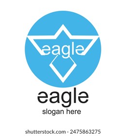 Eagle logo design simple concept Premium Vector